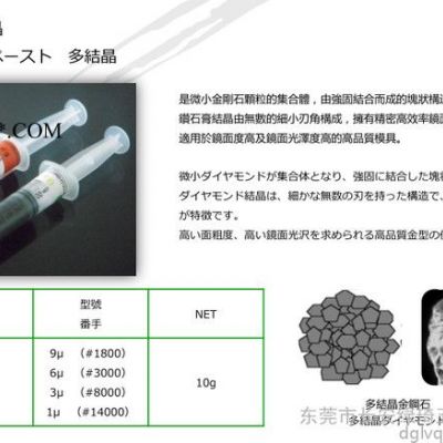 日本HASHIMOTO钻石膏研磨膏抛光膏1u3u6u9u单结晶多结晶原装