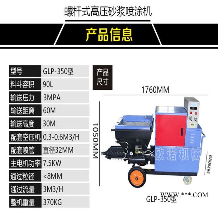 小型石膏水泥砂浆喷浆机 涂料石膏真石漆高压喷涂机砂浆腻子喷涂机图3