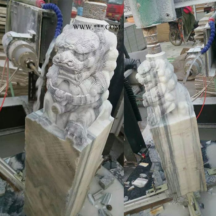 五轴数控立体雕刻机 石材泡沫木工石膏模具佛像人物石狮子盘龙柱雕刻机图1