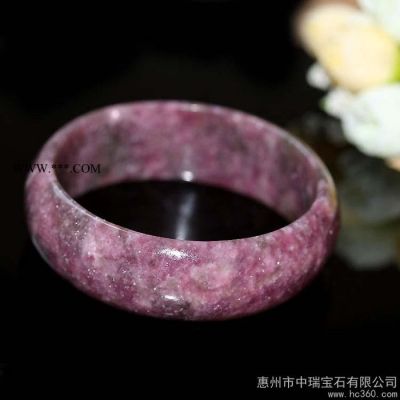 供应AA级天然锂云母手镯 天然紫星石手镯 淡紫色宽版鳞云母辟邪手镯