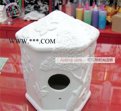 鸟巢中号陶瓷彩绘 DIY石膏彩绘 陶瓷彩绘储蓄罐图3