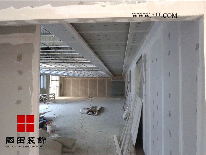 上海厂房办公室石膏板天花隔墙吊顶装修图3