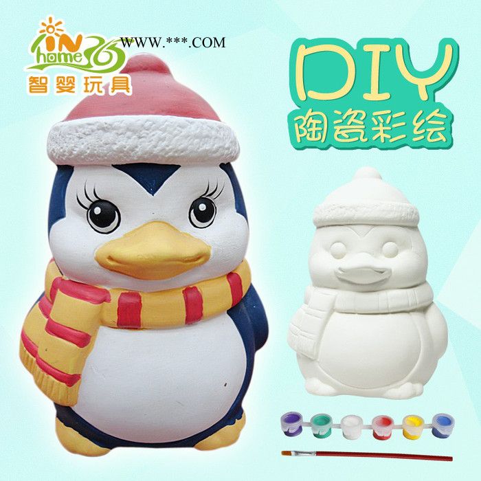 圣诞老人卡通石膏白模陶瓷彩绘动物儿童存钱罐DIY彩绘圣诞节礼物儿童益智礼物图2