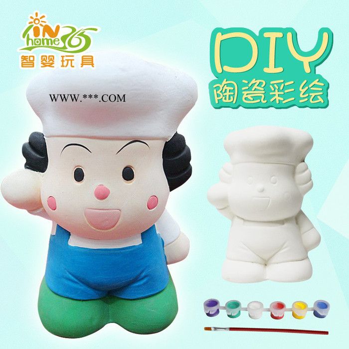 圣诞老人卡通石膏白模陶瓷彩绘动物儿童存钱罐DIY彩绘圣诞节礼物儿童益智礼物图3