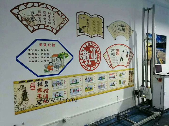 广东3D智能墙体彩绘机背景墙玄关壁画打印机木板石膏板广告定制机图3