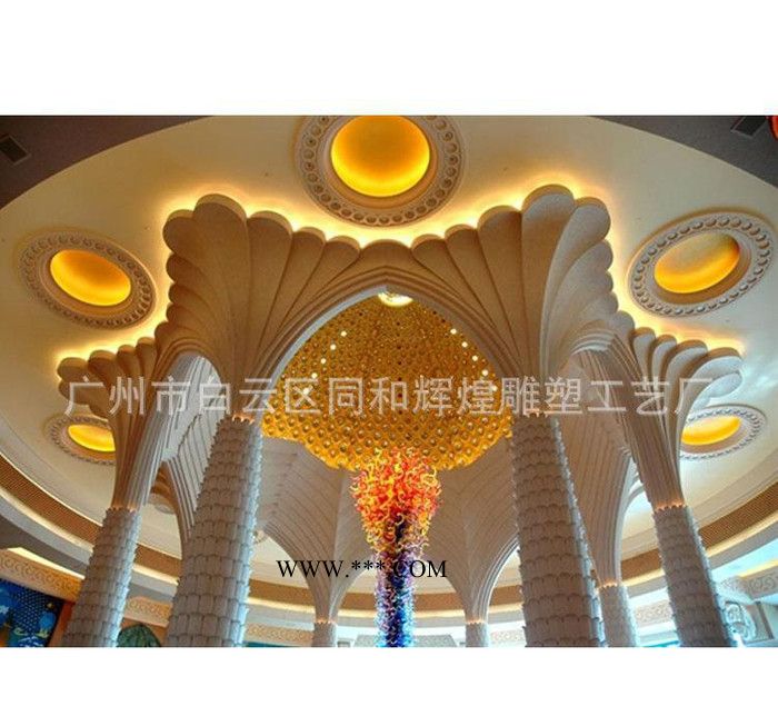 GRG增强石膏异性天花 酒店装饰GRG柱子图1