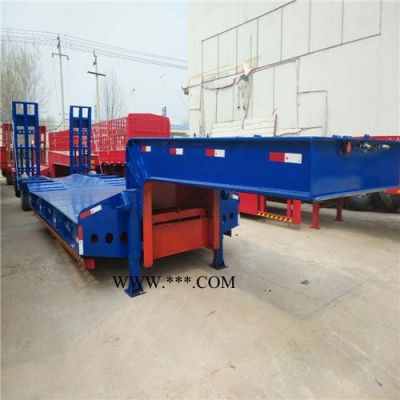 石棉县厂家定做10.5米三桥机械爬梯式低平板半挂车拖车厂家报价质量好价格低