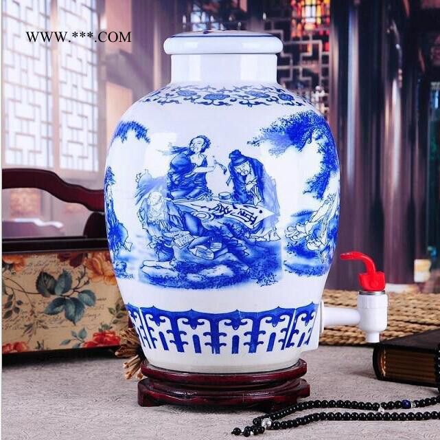 景德镇高岭土陶瓷酒坛  手工绘画陶瓷酒坛 **图3