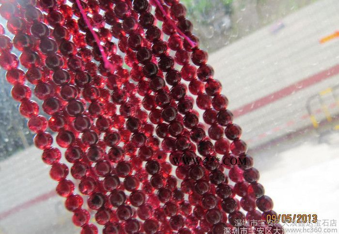 批发 天然酒红石榴石半成品 石榴石半成品 DIY散珠配件图2