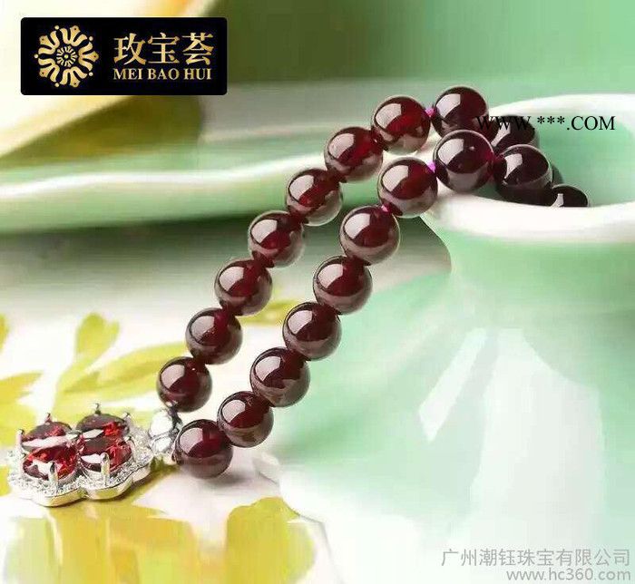 特价**单圈彩宝水晶手链天然石榴石手链串珠链天然宝石手链手饰图3