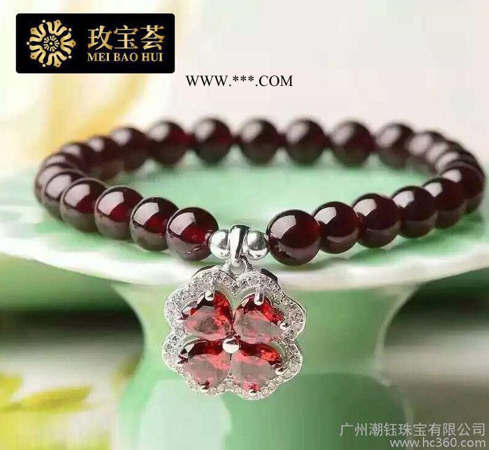 特价**单圈彩宝水晶手链天然石榴石手链串珠链天然宝石手链手饰图2