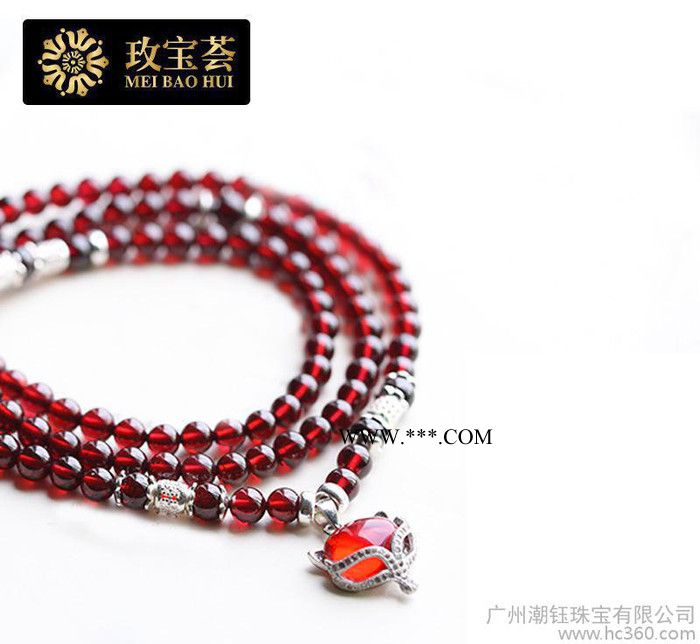 特价**彩宝天然水晶多圈手链 天然石榴石手链项链宝石手饰手串图2