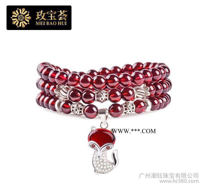 特价**彩宝天然水晶多圈手链 天然石榴石手链项链宝石手饰手串图3
