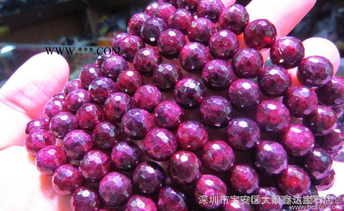 厂家 红石榴石7~8毫米手链 打角度时尚手链图3