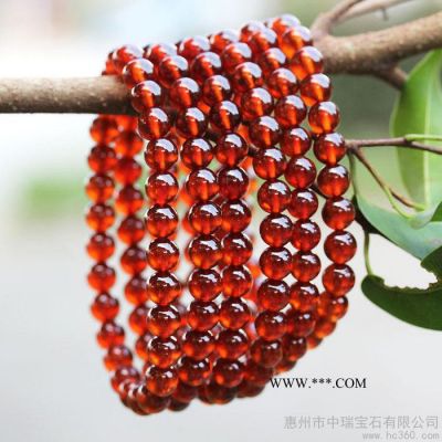 供应AAAA级天然橙石榴石单圈手链 100％天然无优化 限量批发石榴石手链