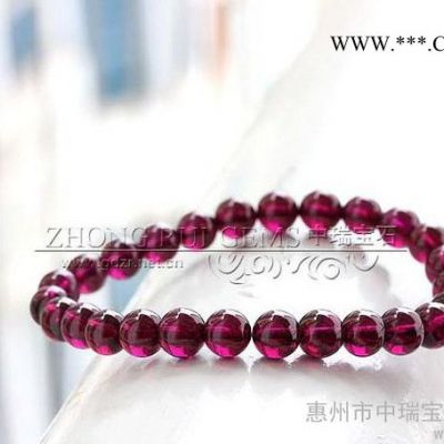 供应中瑞宝石5A级 宝石级紫牙乌石榴石手链