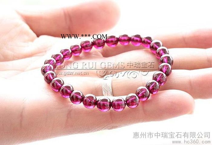 供应中瑞宝石5A级 宝石级紫牙乌石榴石手链图2