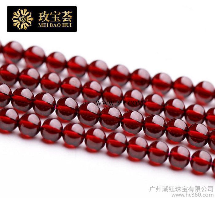 特价彩宝手饰裸石散珠酒红天然石榴石串珠链水晶宝石半成品DIY图3