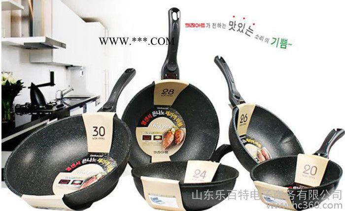 韩国进口麦饭石 KITCHEN-ART不粘锅银纳米麦饭石炒锅图2