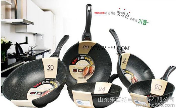 韩国进口麦饭石 KITCHEN-ART不粘锅银纳米麦饭石炒锅图3