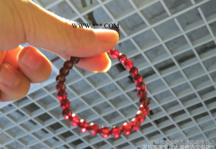 长期 5-6MM打角度3A石榴石手链 天然水晶饰品手链 手链批发图1