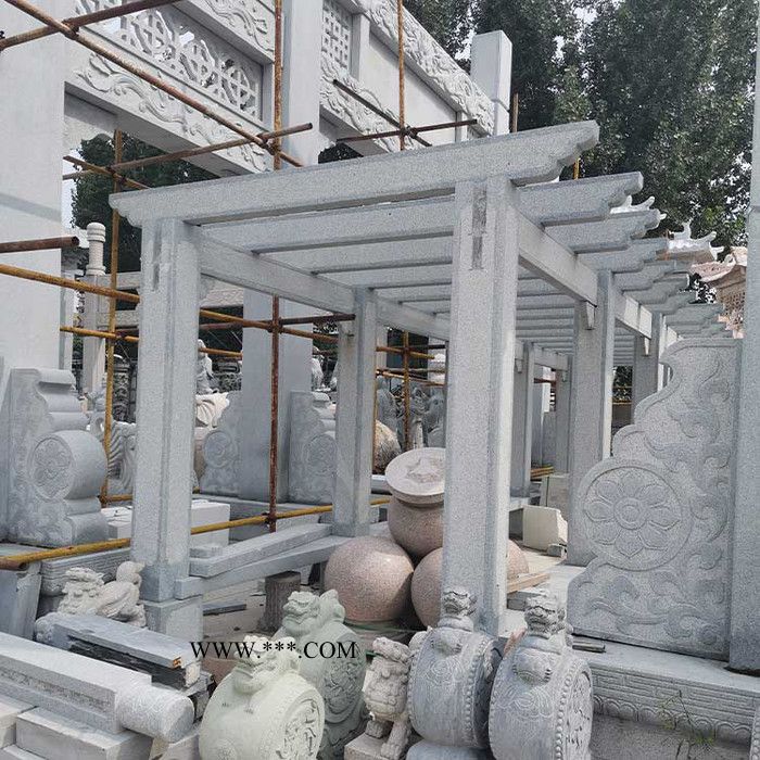 石凉亭定做 庭院石亭子供应 花岗石石雕石亭子来图定制图5