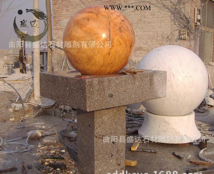 供大理石石雕喷泉，大理石风水球喷泉，公司广场装饰雕塑图2