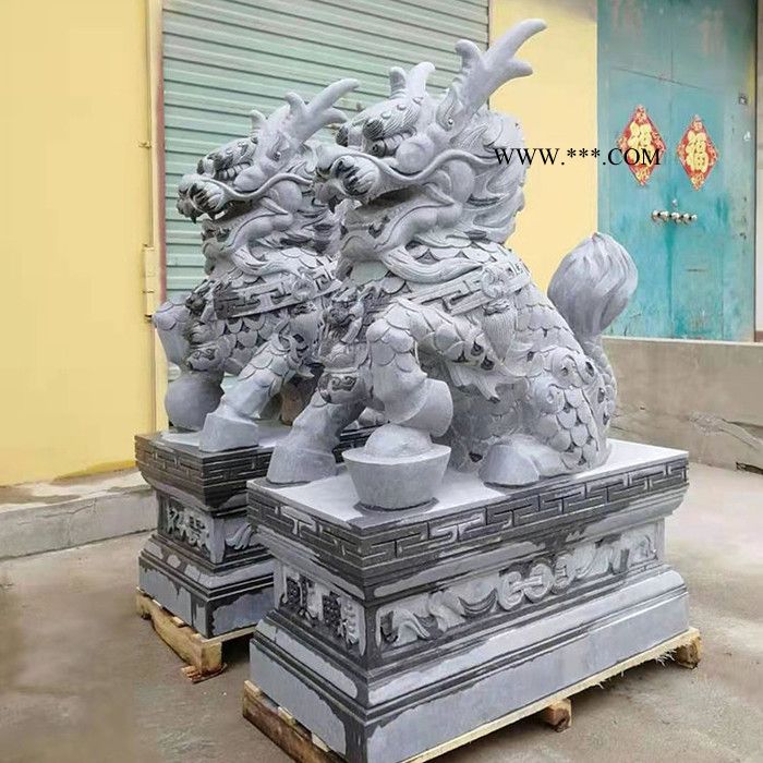 大理石麒麟  大理石貔貅摆件 动物石雕厂家 来电定制图3