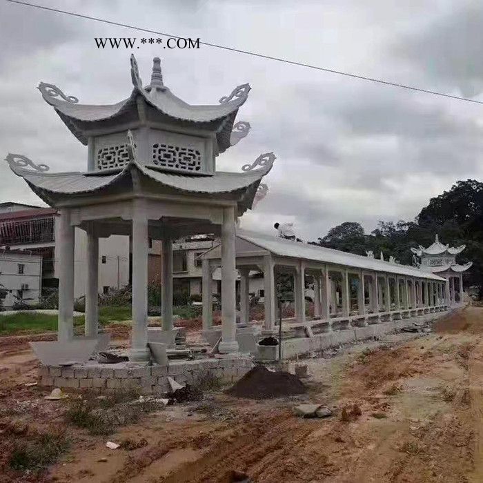 六角石亭子雕刻 石亭多款 花岗石石雕石亭子来图定制图7
