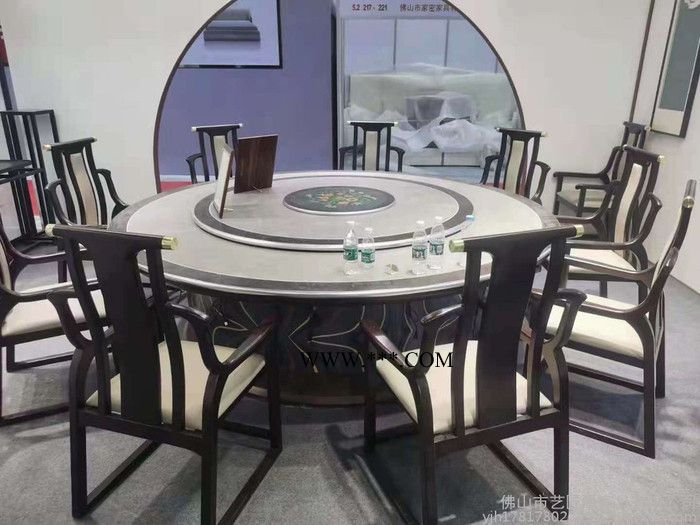 艺匠凰gh-002 电动圆桌宴会餐桌实木电动餐桌大理石餐桌大理石电动餐桌图5