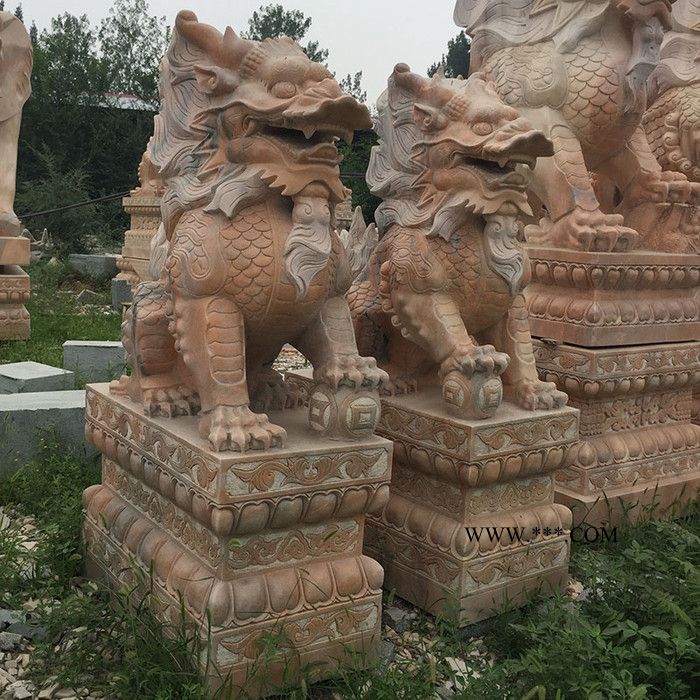 沐泽石雕动物麒麟定制大型大理石动物雕刻麒麟风水镇宅摆件石材雕刻图6
