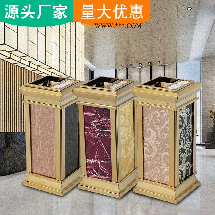 酒店用不锈钢垃圾桶 大理石不锈钢垃圾桶定制 宾馆大理石垃圾桶图4