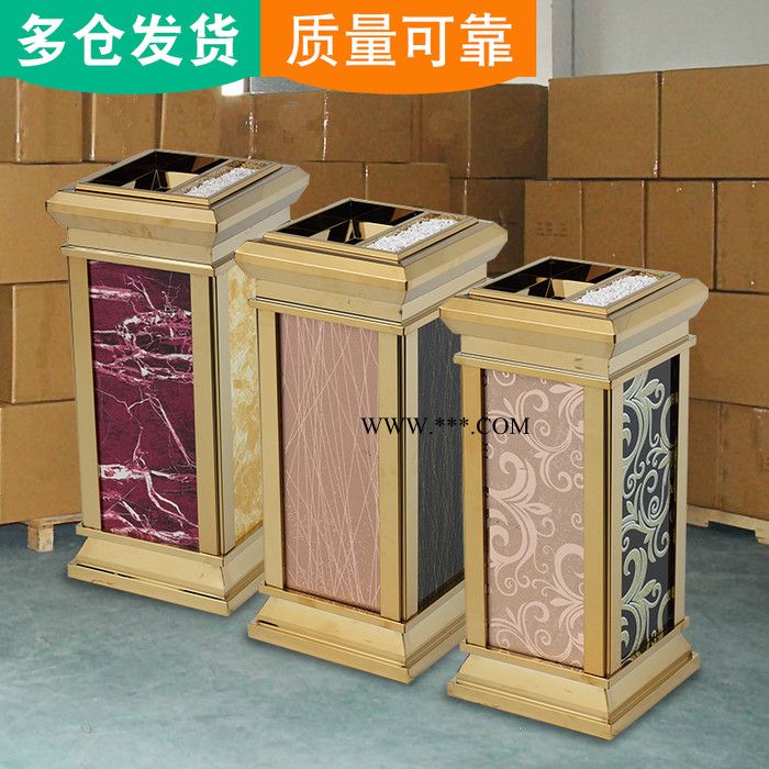 酒店用不锈钢垃圾桶 大理石不锈钢垃圾桶定制 宾馆大理石垃圾桶图3