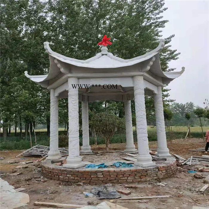 石凉亭雕刻 景区摆件石亭子定制 花岗石石雕石亭子报价图6