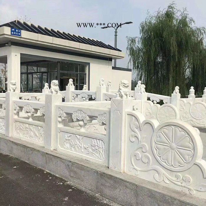大理石栏杆定做 大理石河道护栏多款 广场石栏杆来图定制图2