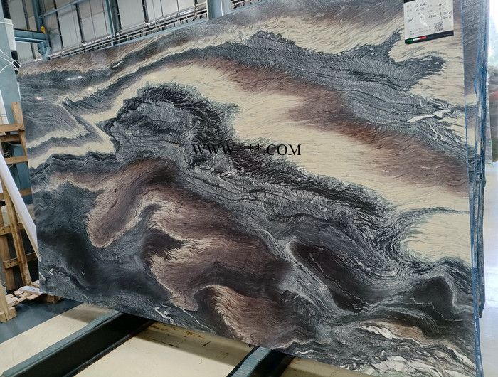 玮沃紫山水奢石，山水紫大理石，山水绿大板图2