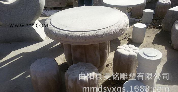 石雕石桌石凳 汉白玉大理石石桌石凳 户外石桌定做 直销图2