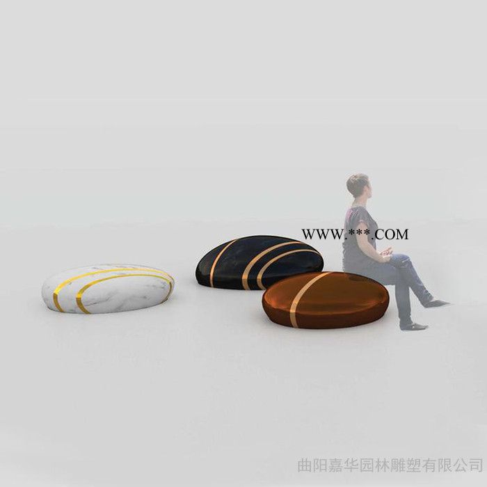 嘉华雕塑 玻璃钢大理石纹花器座椅雕塑大理石效果创意造型商场酒店摆件定制图3