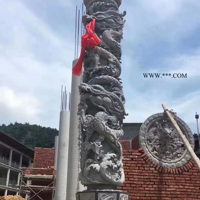 大理石龙柱  大理石中华柱加工厂家 十二生肖文化柱图6