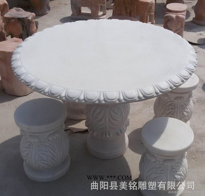 石雕石桌石凳汉白玉大理石石桌石凳庭院户外摆件直销可定做图3
