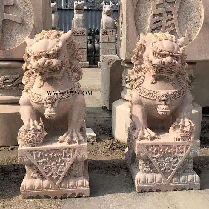 石狮子价格报价 定做大理石麒麟 电话议价图7