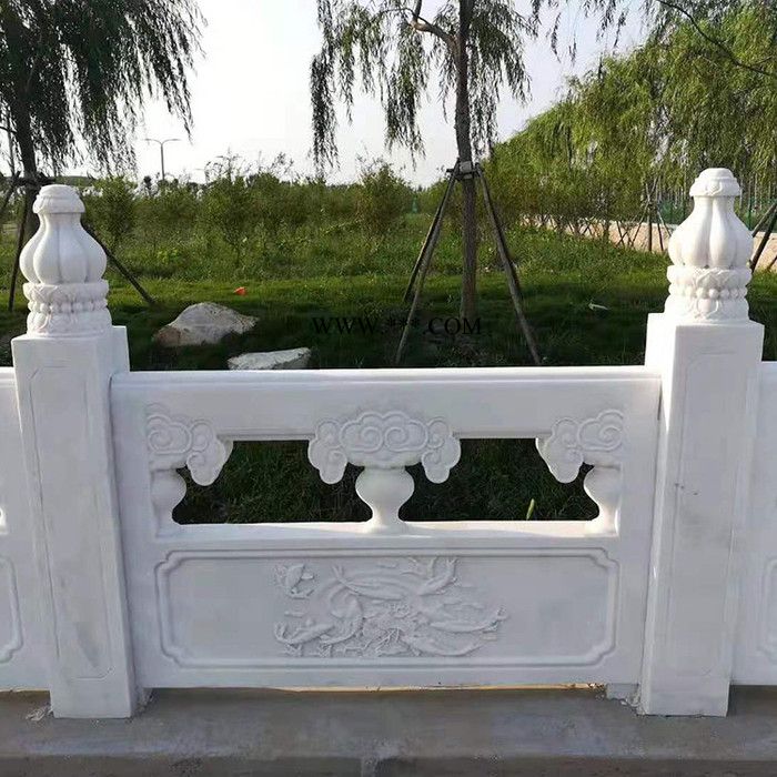 大理石石雕栏杆安装 河道石栏杆供应 汉白玉栏板护栏价位图7