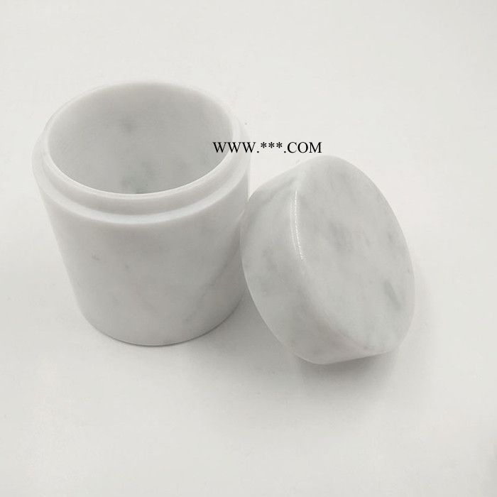 大理石工艺品 首饰圆柱收纳盒首饰盒桌面首饰器皿大理石工艺品盒图3