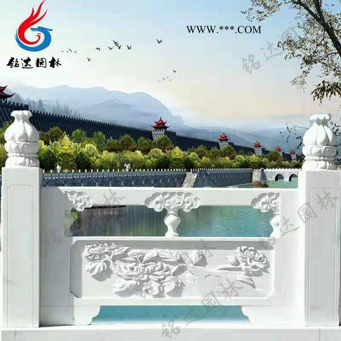 汉白玉护栏、草白玉护栏、大理石护栏、玉石护栏图2