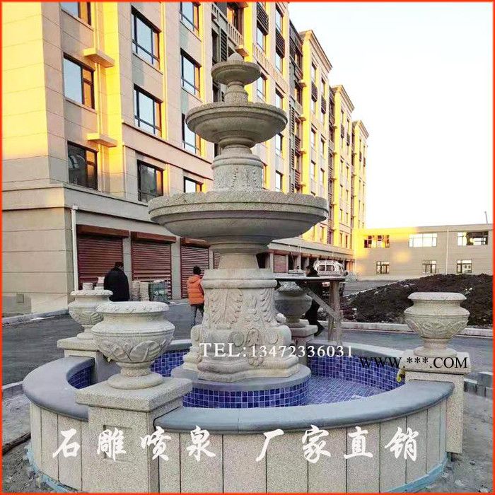 璞兴雕塑 小区喷泉大理石喷泉加工广场公园景观喷泉**图4
