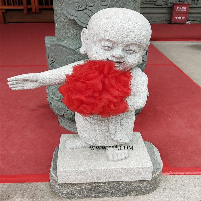 惠安厂家批发石雕大理石小沙弥寺庙佛像摆件花岗岩小和尚摆件图2