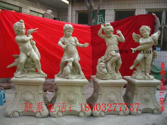 四天使流水喷泉大理石景观流水喷泉图4