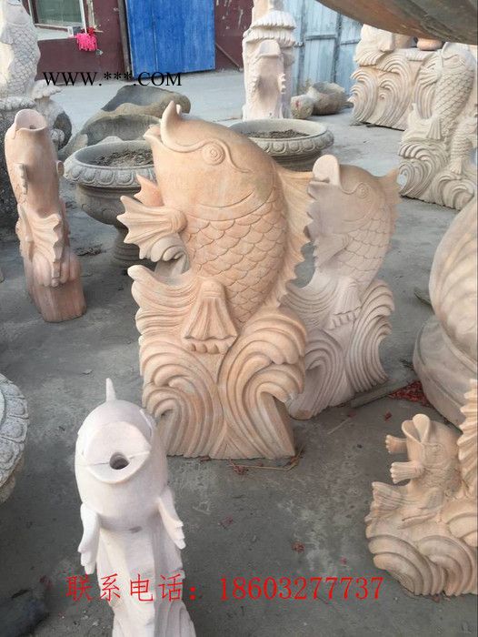 四天使流水喷泉大理石景观流水喷泉图1