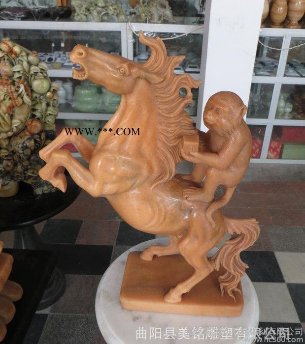 石雕牛 汉白玉大理石牛 小件工艺品摆件 动物雕塑 直销图1
