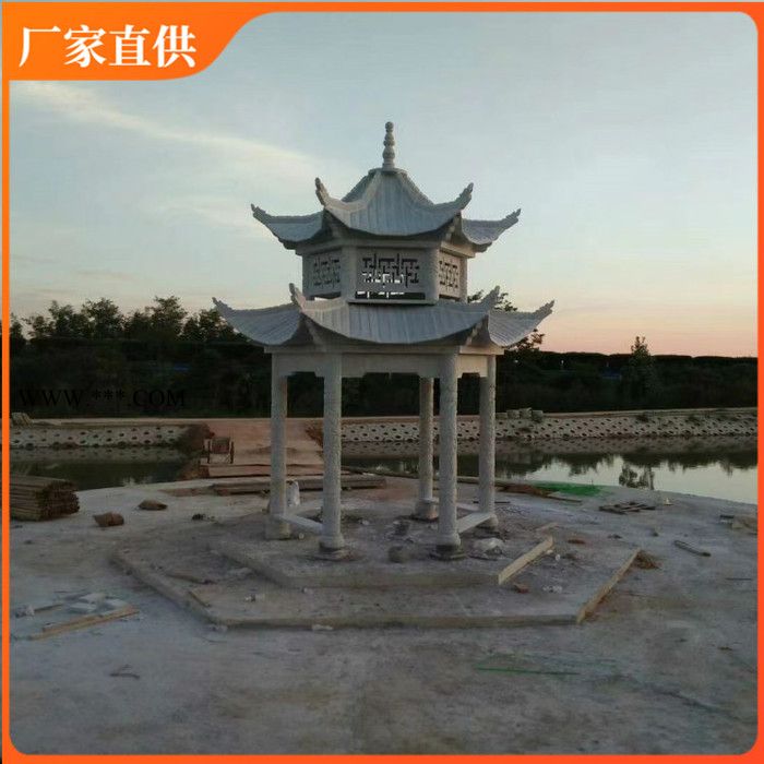 公园石亭 户外石凉亭 大理石凉亭长期供货图4